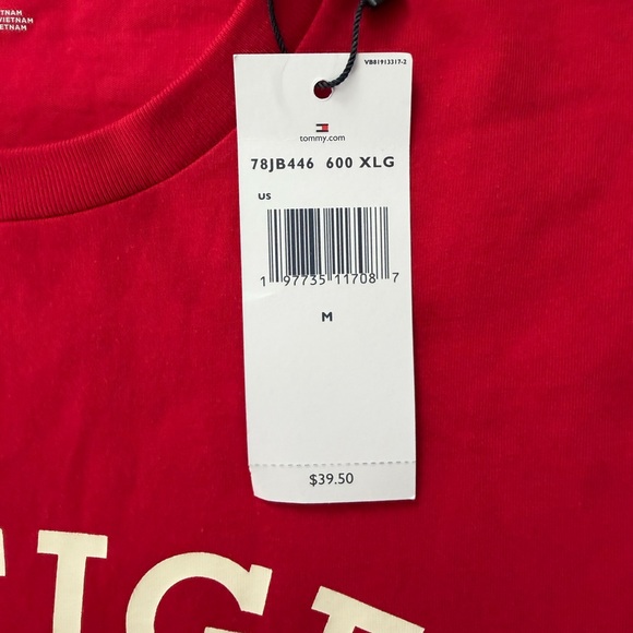 Tommy Hilfiger 1985 Logo T-Shirt Red Men’s Size M New With Tags - Picture 5 of 9